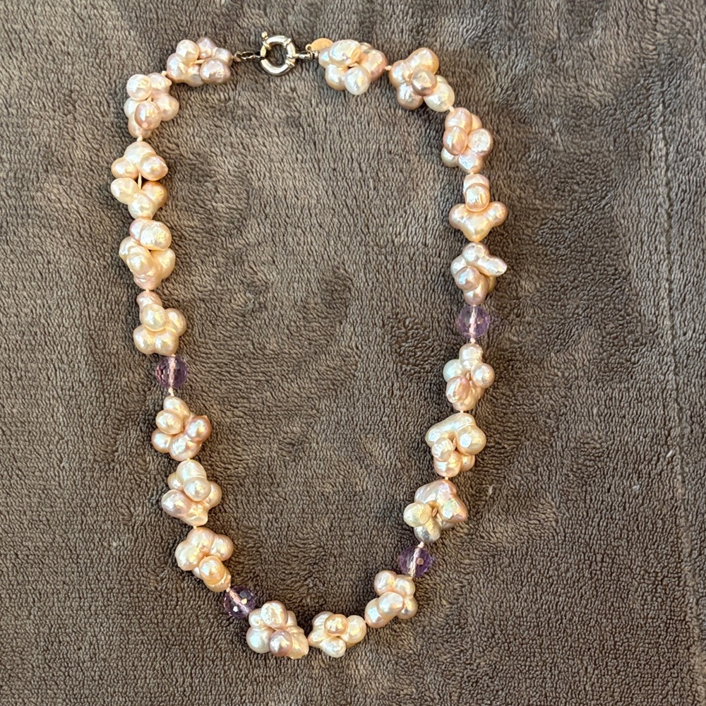 Elegant Pearl and Amethyst Necklace